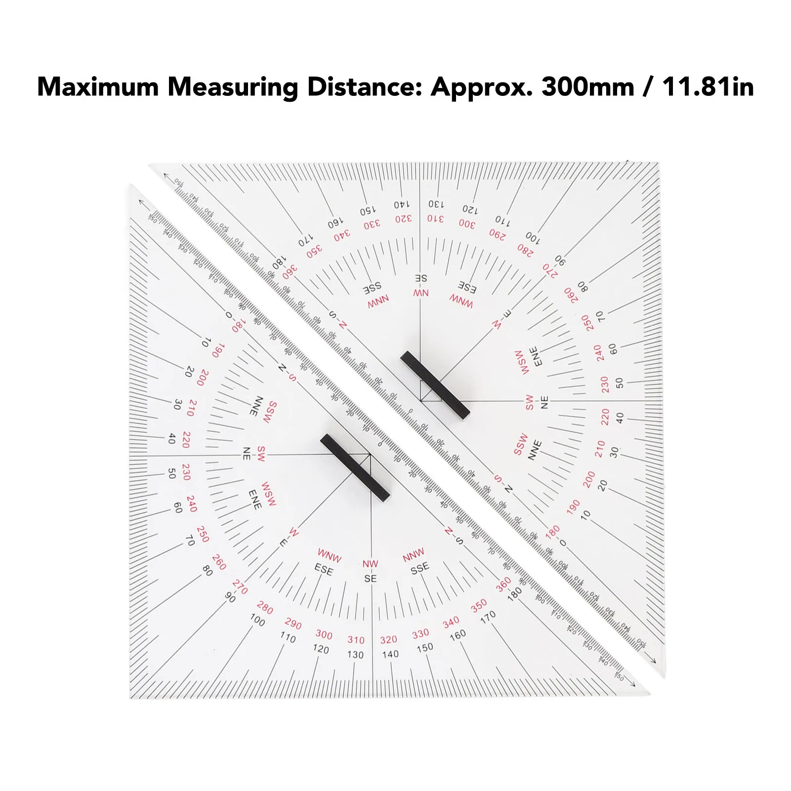 Ship Drawing Triangle Ruler Long Lasting Drawing Triangle Protractor Accurate Distance Marking for Nautical Navigation