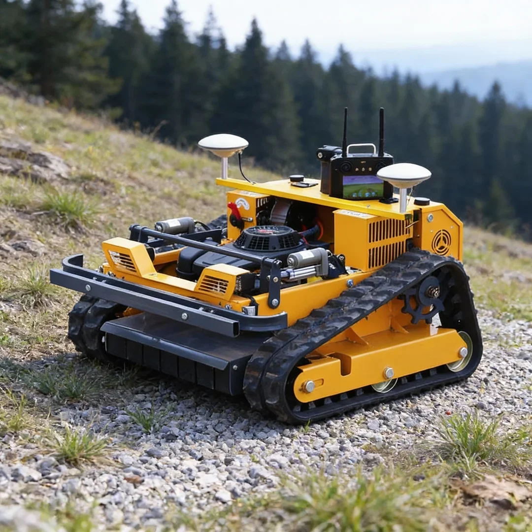 

Customized GPS-Enabled Crawler Lawn Mower - Multifunctional Remote Control Robot for Embankment Garden Large Area Reclamation
