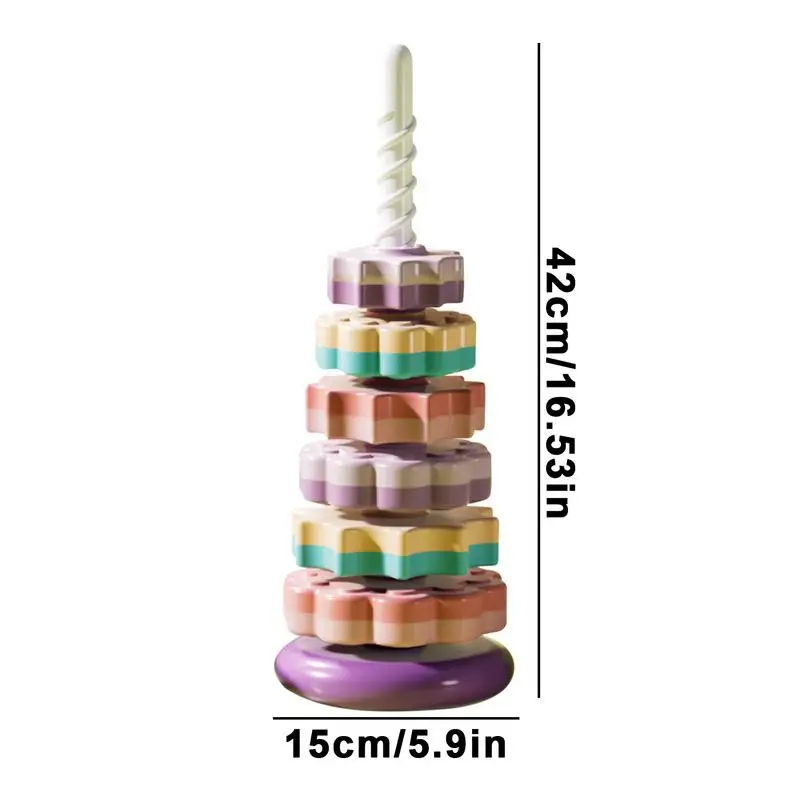 ทารกซ้อนของเล่นSensoryของเล่นซ้อนของเล่นที่มีสีสันSpin Stacker Spinของเล่นทารกSpinnerของเล่นสําหรับทารกมากกว่า 12 เดือน