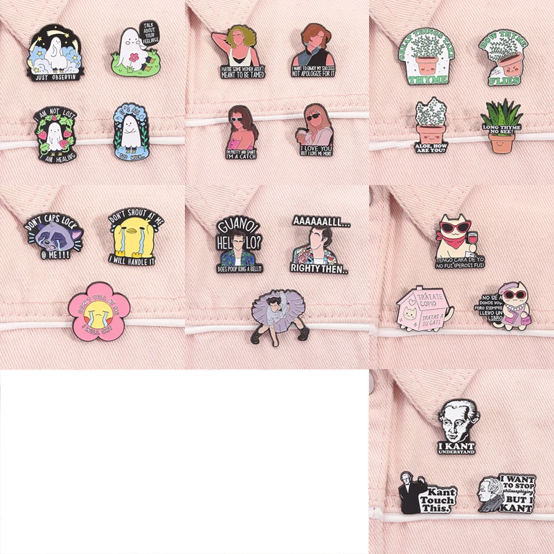 2-5pcs/set Friends TV Shows Enamel Pins Cute Pet Dog Video Game Characters Brooch Lapel Backpack Badge Jewelry Gifts for Friends