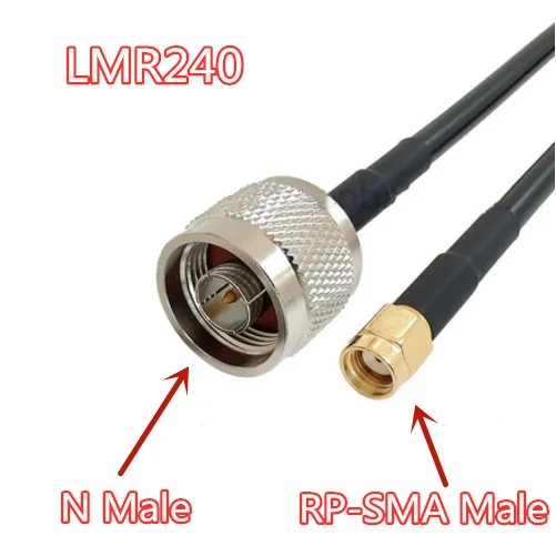 

1pcs LMR240 Cable N Male to RP SMA Male Connector 50-4 LMR-240 RF Coaxial Pigtail Jumper Cable