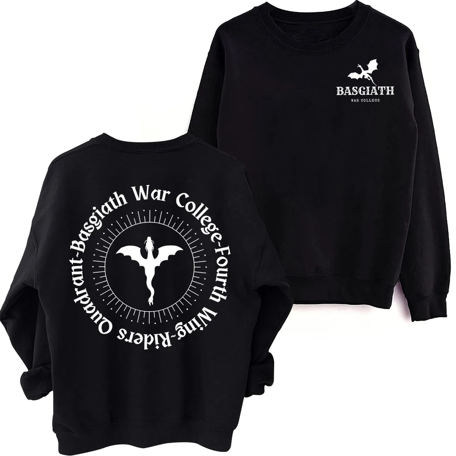 Basgiath War College Crewneck Hoodie Fourth Wing Dragon Rider Oversized Sweatshirt Fantasy Reader Gift Pullover Tops