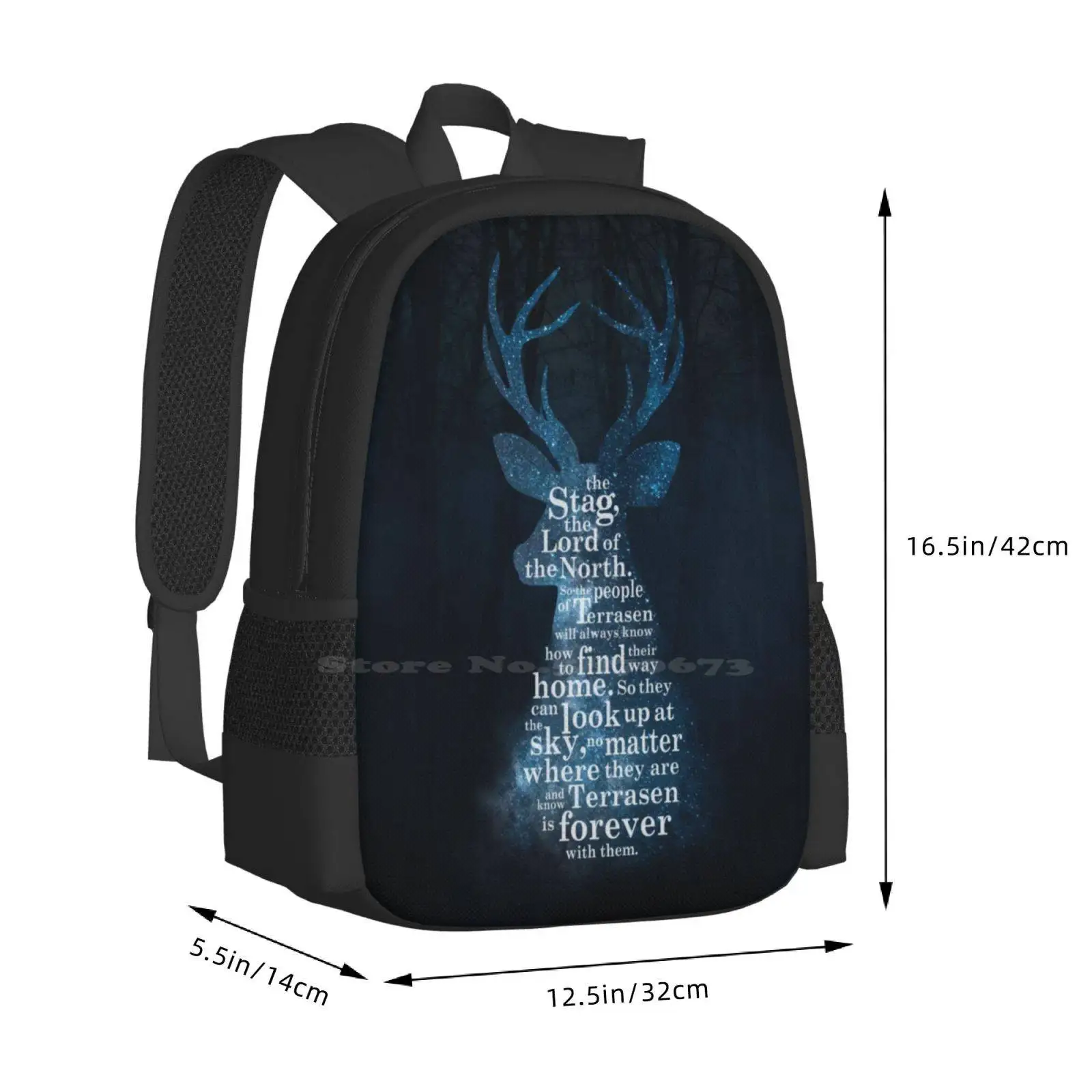 Throne Of Glass-The Stag , The Lord Of The North Fashion Pattern Design Travel Laptop School Backpack Bag Throne Of Glass Tog