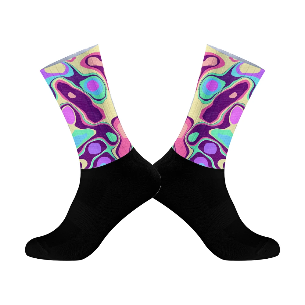 New Summer Breathable Cycling Socks Anti Slip Silicone Seamless Aero Socks Men Women Road Bike Calcetines Ciclismo 2024 New