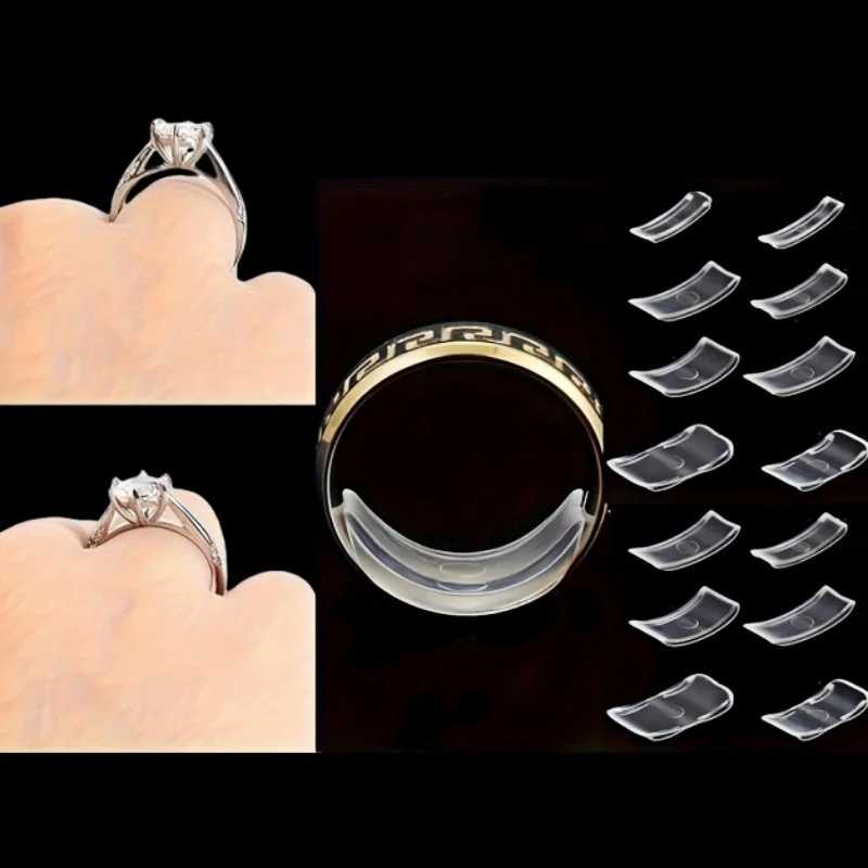 Ring Size Adjuster Soft Silicone 8-Piece Set Comfortable Non-Slip Jewelry Tool for Engagement Wedding Jewelry Making