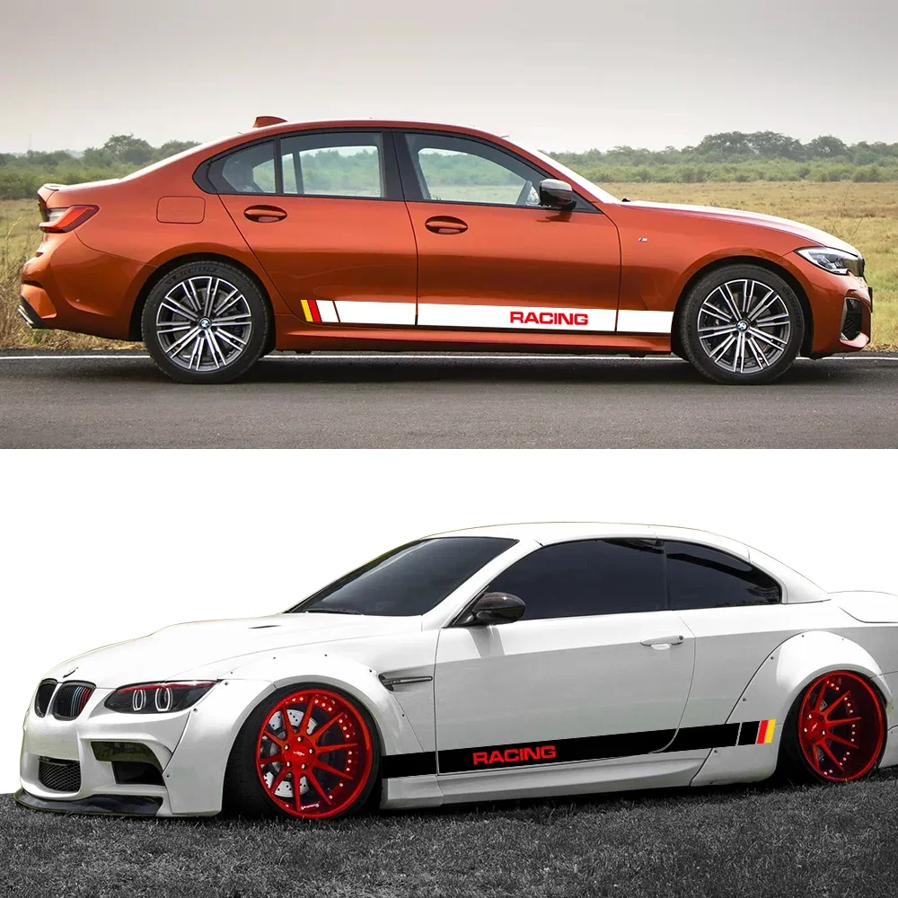 

For BMW 3 Series E46 E90 F30 E30 M3 E92 E36 F31 G20 E93 F34 G28 Car Side Skirt Sticker Vinyl Racing Styling Decals Accessories