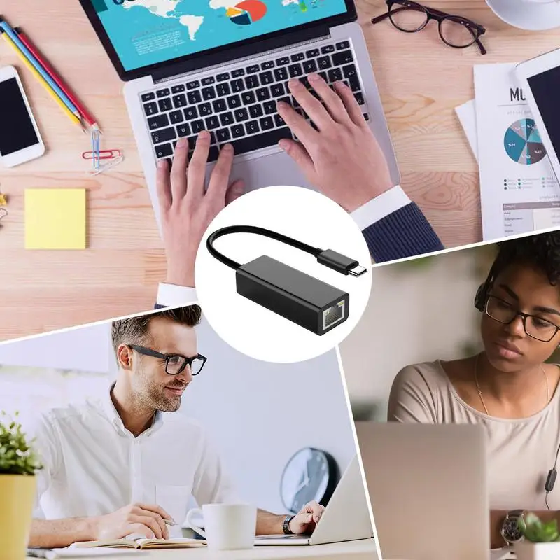 USB Type C to Ethernet USB Type C Network Adapter Ethernet Adapter USB Type C USB Computer Network Adapters for Business Travel