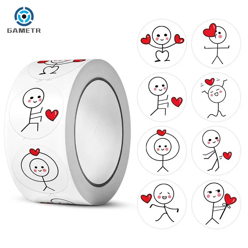 500pcs Valentine's Day Stickers Love Labels for Wedding Holiday Gift Decoration Envelope Sealing Stickers