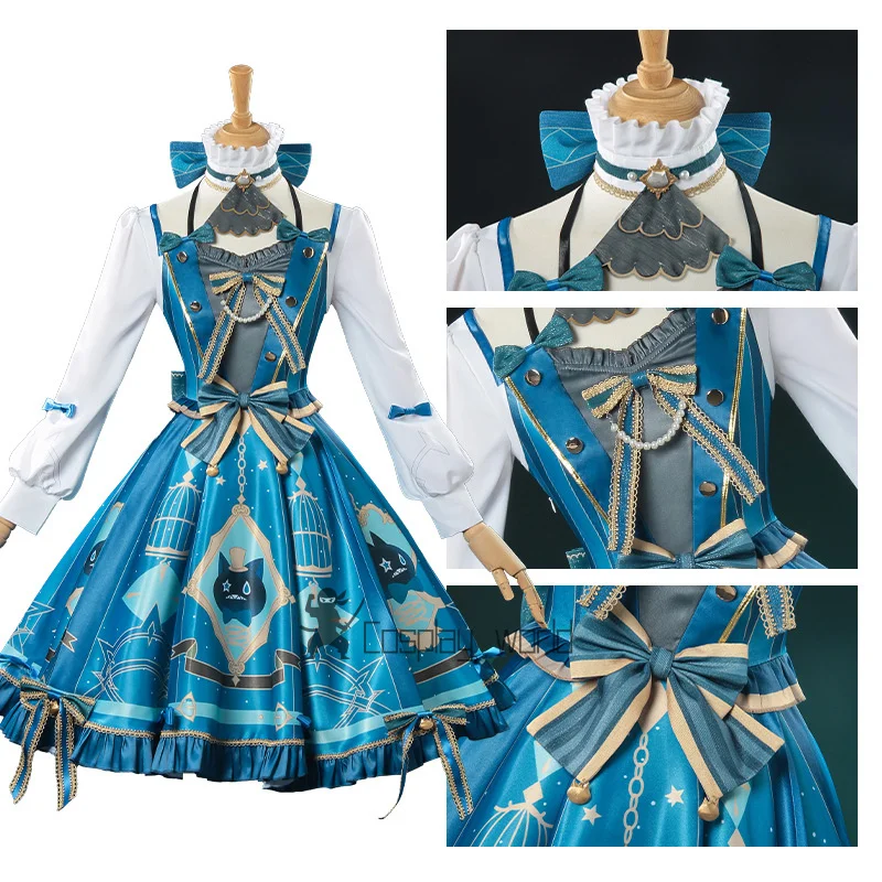 

Костюм линетты для игры Genshin Impact, синие милые аксессуары в стиле Лолиты, костюмы на Хэллоуин, карнавал, комплект для взрослых и женщин