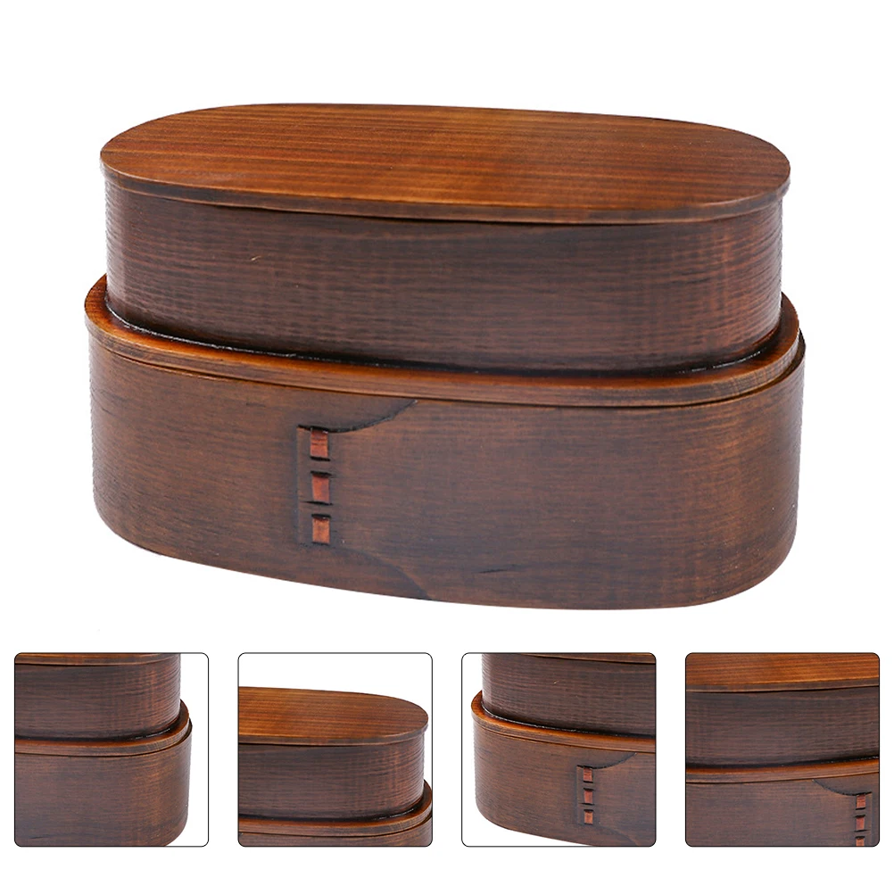 

Wooden Lunch Container Double Layers Japanese Style Food Grade Safe Healthy Large Capacity Student Sushi Box Meal Prep