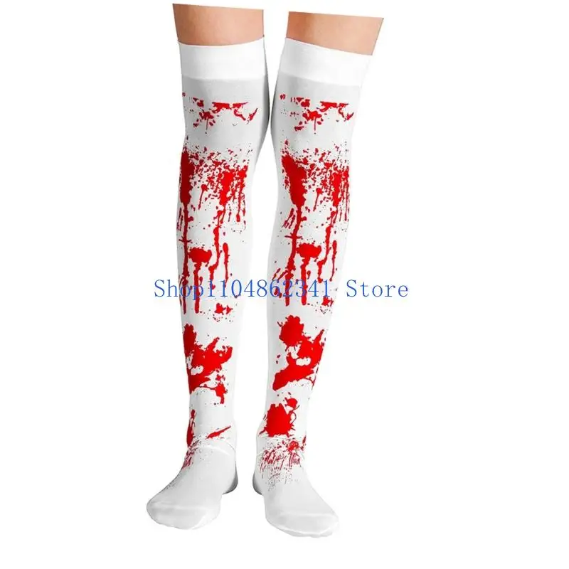 5ASD 1/2pcs الفخذ الدموي عالية الجوارب طول الكوع قفازات الهالوين تأثيري