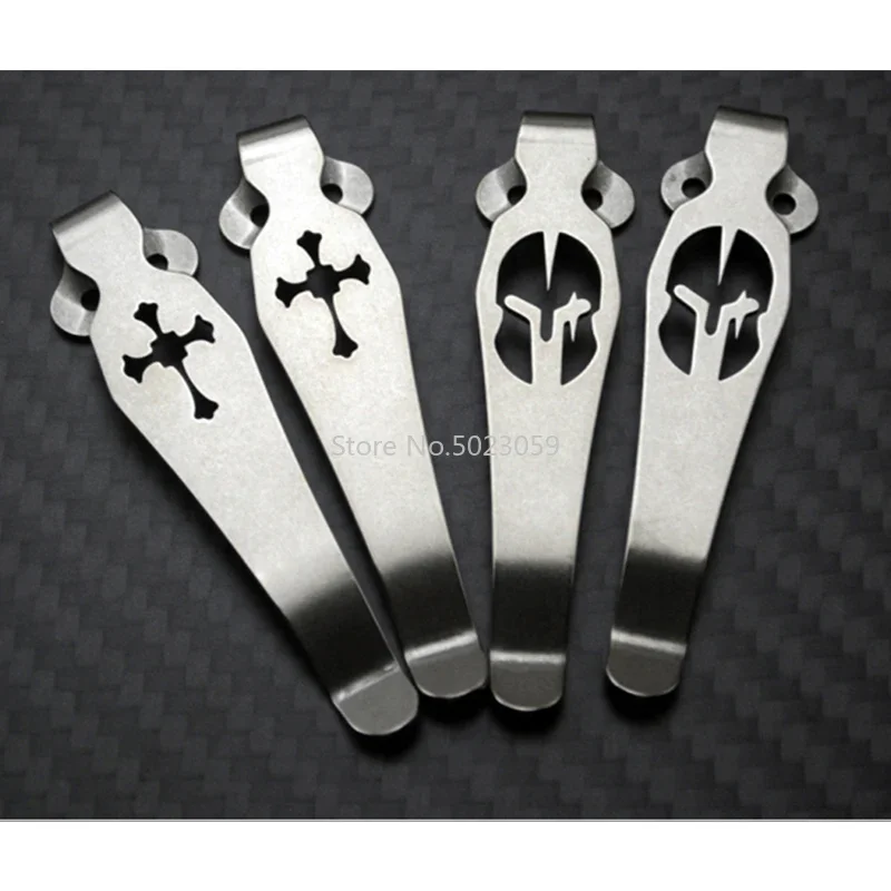 High Quality Titanium Alloy Pocket Knife Clip For Spyderco Paramilitary 2 C81 C10 C11 Back Clips Folding Knife Waist Clip parts