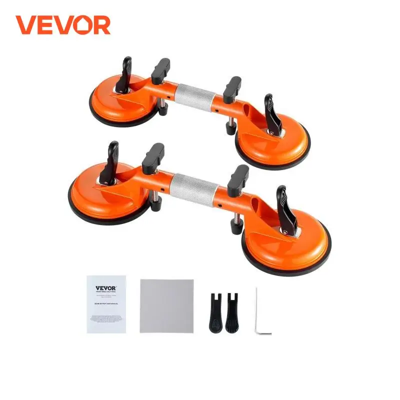 VEVOR 2 عبوة من نجار التماس الحجري 180 °   أداة تثبيت بدون خياطة قابلة للتعديل مع 5 أكواب شفط مكنسة كهربائية للبلاط