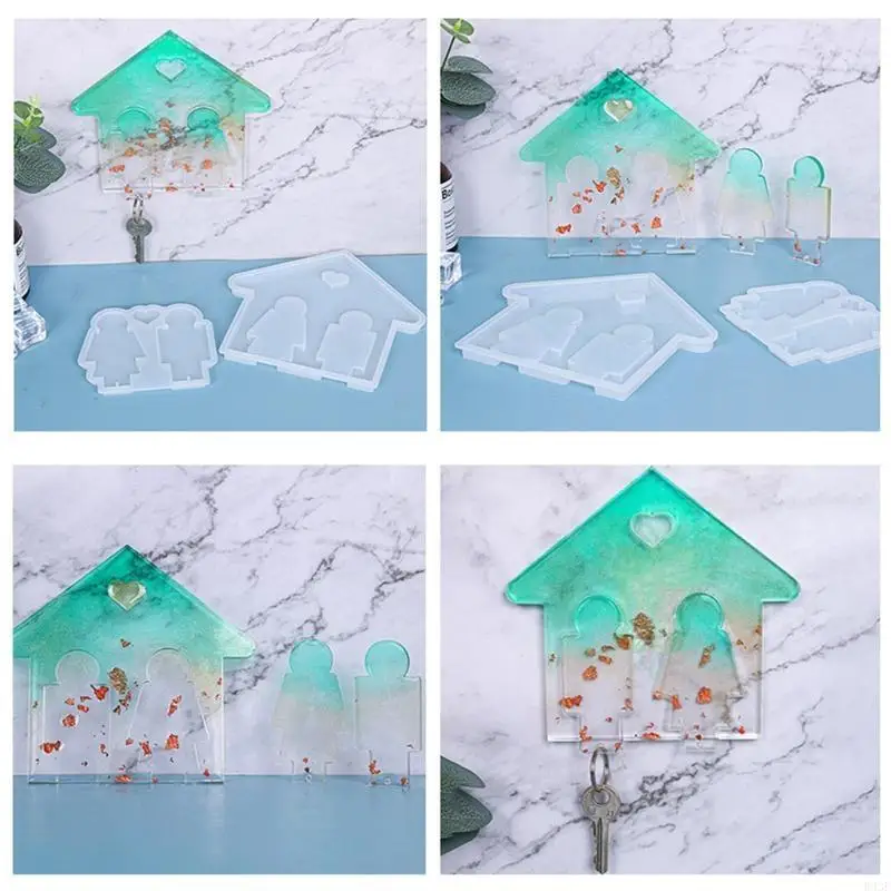 

K43F Resin Casting Silicone Mold Wall Hanging Keychain Pendant Jewelry Mould DIY