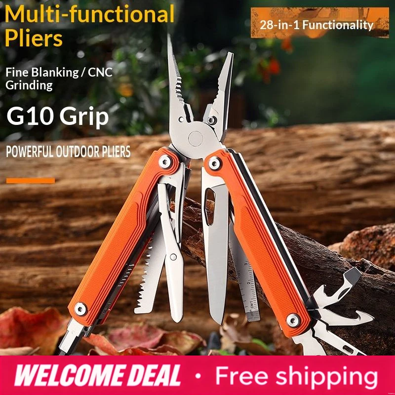 G10 Griff Multifunktionswerkzeug Zange Outdoor Camping Klappmesser Schere Präzisionsstanzwerkzeug Multi-Kombi-Werkzeug