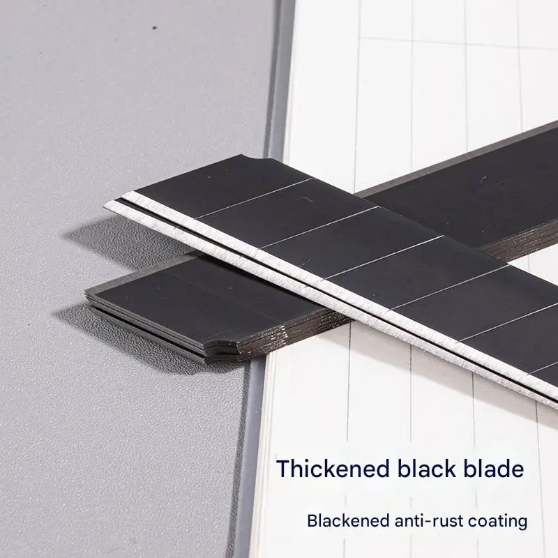 Deli Cutter Blades High-Quality Black/Silver Alloy Steel Replacement Blade Fit for All Type Knife, Use in Home Office Art Crafts