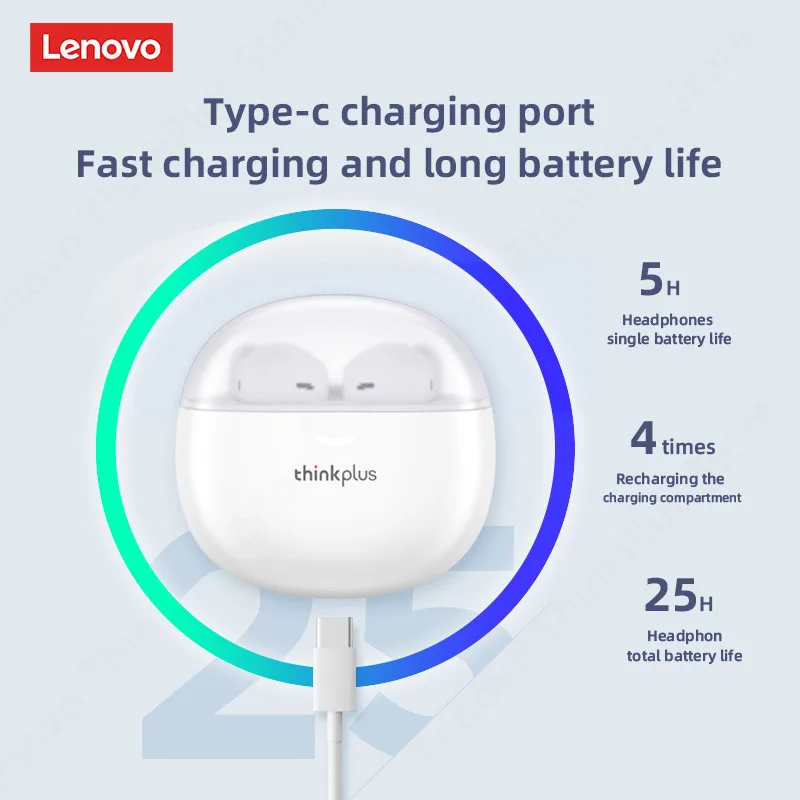 Наушники Lenovo LP1 PRO, Bluetooth 5,1, TWS, с длительным сроком службы батареи