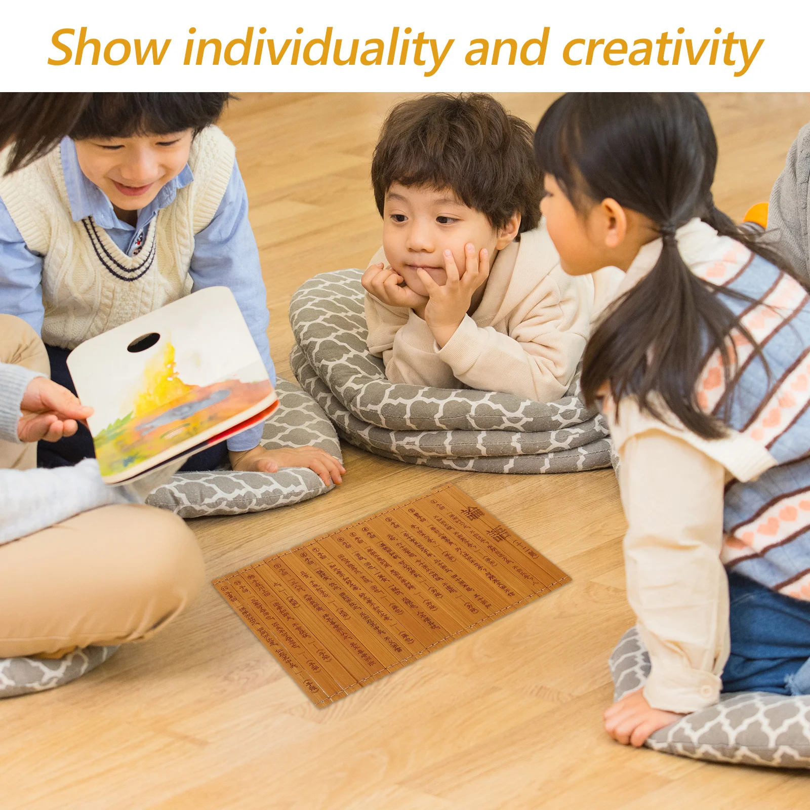 

Retro Bamboo Book Ornament The Analects of Confucius Decorative Bamboo Craft Desktop Ornament Vintage Style Photo Prop Home