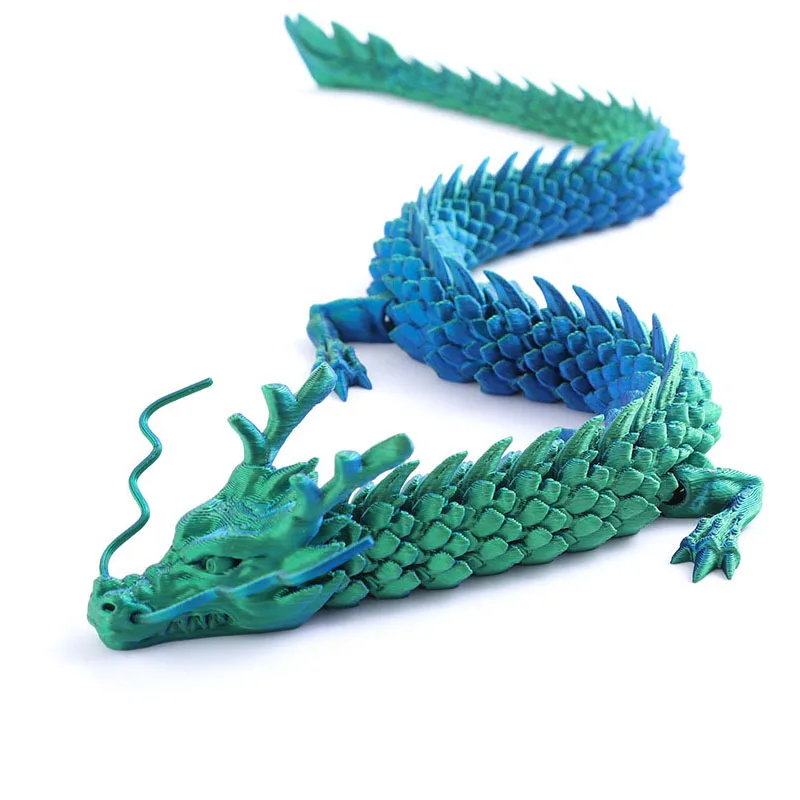 New 3D Printing Length 29cm Loong Keychain Lightweight Plastic Multi Joint Creative Landscaping Dragon Shape Keyring Party Gift