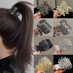Fashion Irregular Metal Hair Claw Clip Women Shiny Rhinestone High Ponytail Shark Hairpins for Girls Hair Accessories Headwear