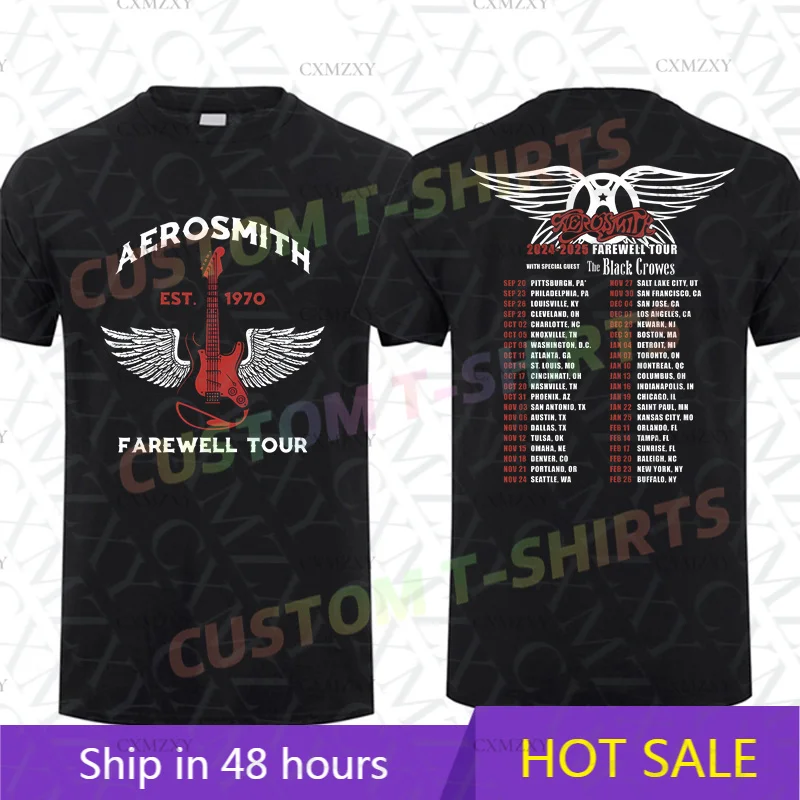 

2025 Men T Shirt Casual Aerosmith Tour 2025-2025 Aerosmith Peace Out Farewell Tour T-shirt Graphic Summer 100% Cotton S-3XL Tee