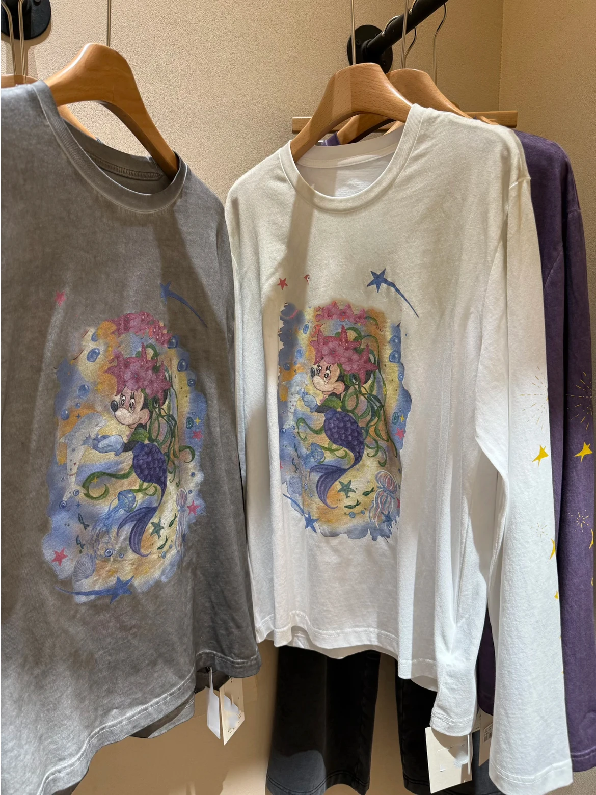 

Heidd Loose Long Sve fiti T-irt Dir Ocean World Design Cotton round Ne Women's Faion Autumn Winter Casual Top