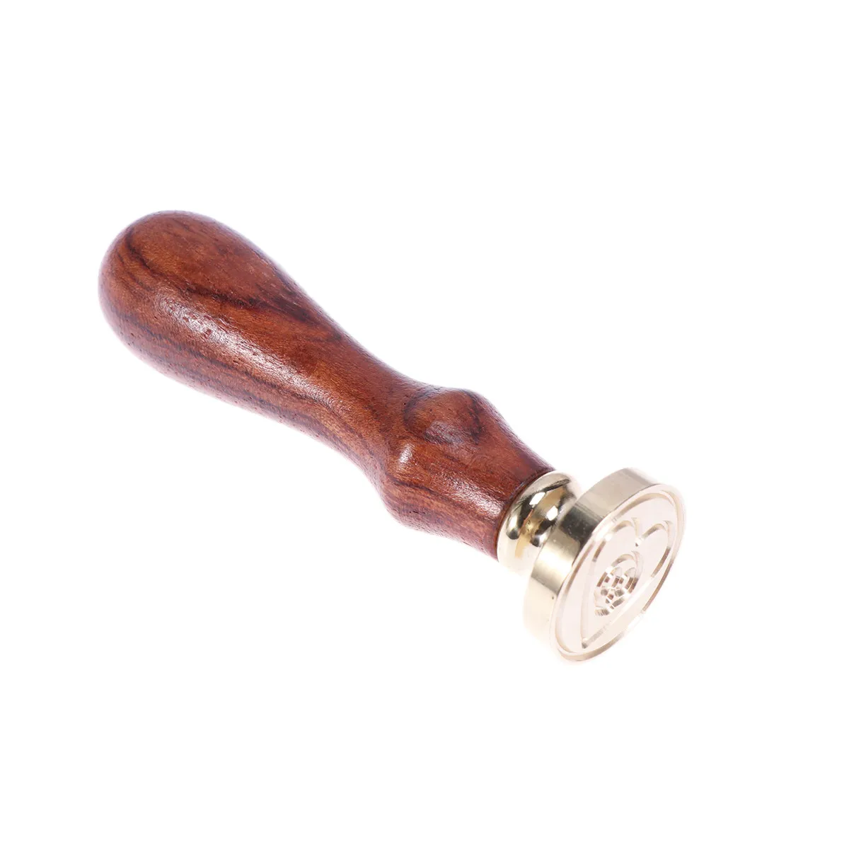 Handcrafted Wax Seal Stamp Brass Seal Head Wooden Handle Vintage Heart Skull Design for Invitations Envelopes Wedding Party