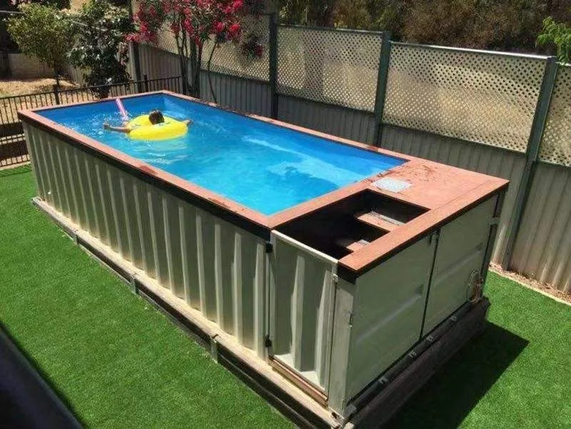 Customized Container Swimming Pools, with Optional Decks, Available in Above-ground or Underground Configurations
