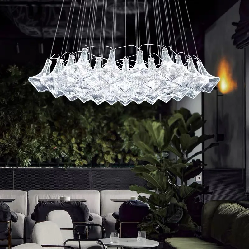 Italian Modern Ceiling Chandeliers Handmade Glass Pendant Light Luxury Villa Living Room Dining Room Lighting Fixture