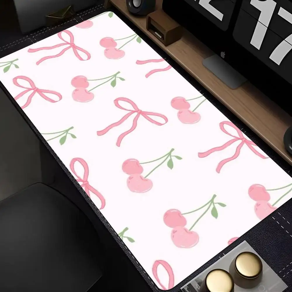 

Pink bow Mouse Pad Mouse Pad XXL Gaming Accessories Office Gamer Keyboard Desk Mat Non-Slip Laptop Large Mousepad HYBXXC