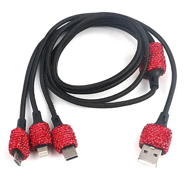 Nieuwe Bling USB Autolader 5V 2.1A Dual Port Snelle Adapter Roze Auto Decor Auto Styling Diamant Auto accessoires Interieur voor Vrouw