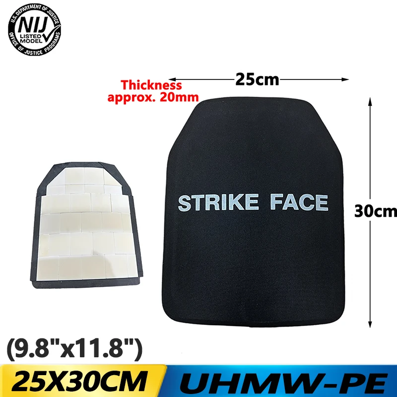 Ultra-Light 2.15kg Tactical Plate 25x30cm - Alumina Ceramic & UHMWPE Composite Body Armor NIJ Level III