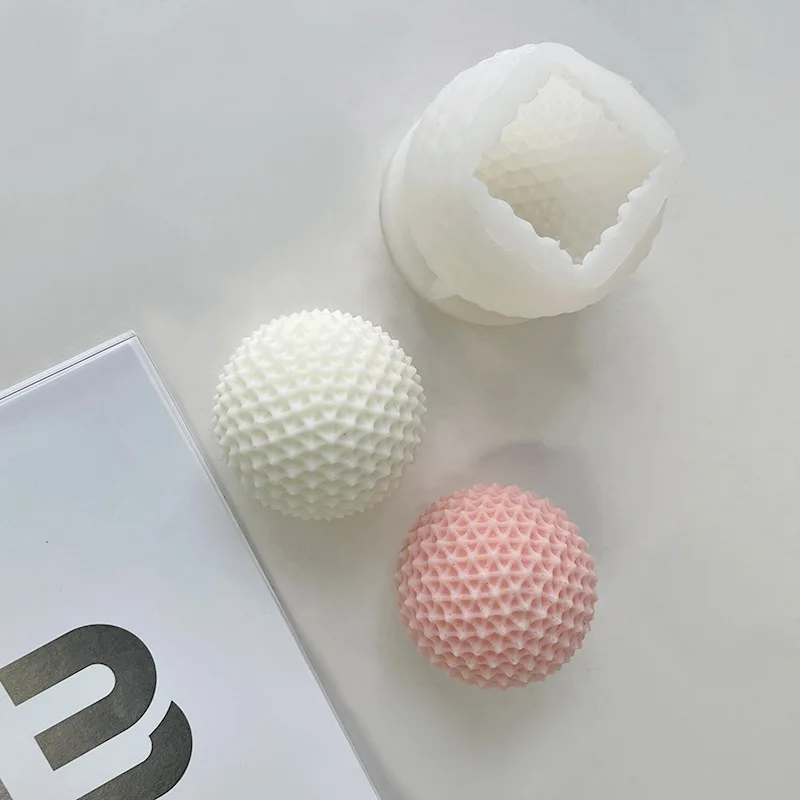 3D Geometric Thorn Ball stampo per candele in Silicone fai da te sapone resina stampo in gesso torta al cioccolato Set per la produzione di ghiaccio decorazioni per la casa regali adorabili