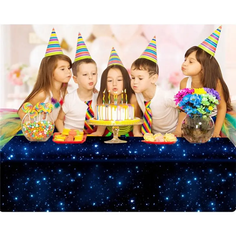 feelfeel 3 Pieces Birthday Party Tablecloth PEVA Waterproof and Oiled Tablecloth Disposable Party Tablecloth 54X108 Inch