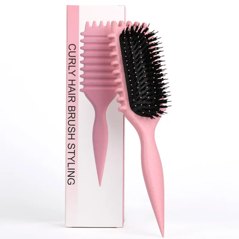 Escova Quente para Definição de Cachos e Modelagem, Escova com Almofada de Ar, Novo Produto Transfronteiriço, Escova de Massagem para Alisamento de Cabelo em Fibra de Trigo