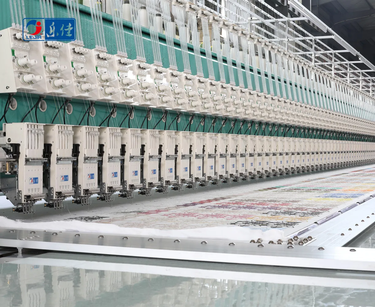 LEJIA 102 cabezas Schiffli máquina de bordar de encaje computarizada máquina de bordar de cortina de alta velocidad