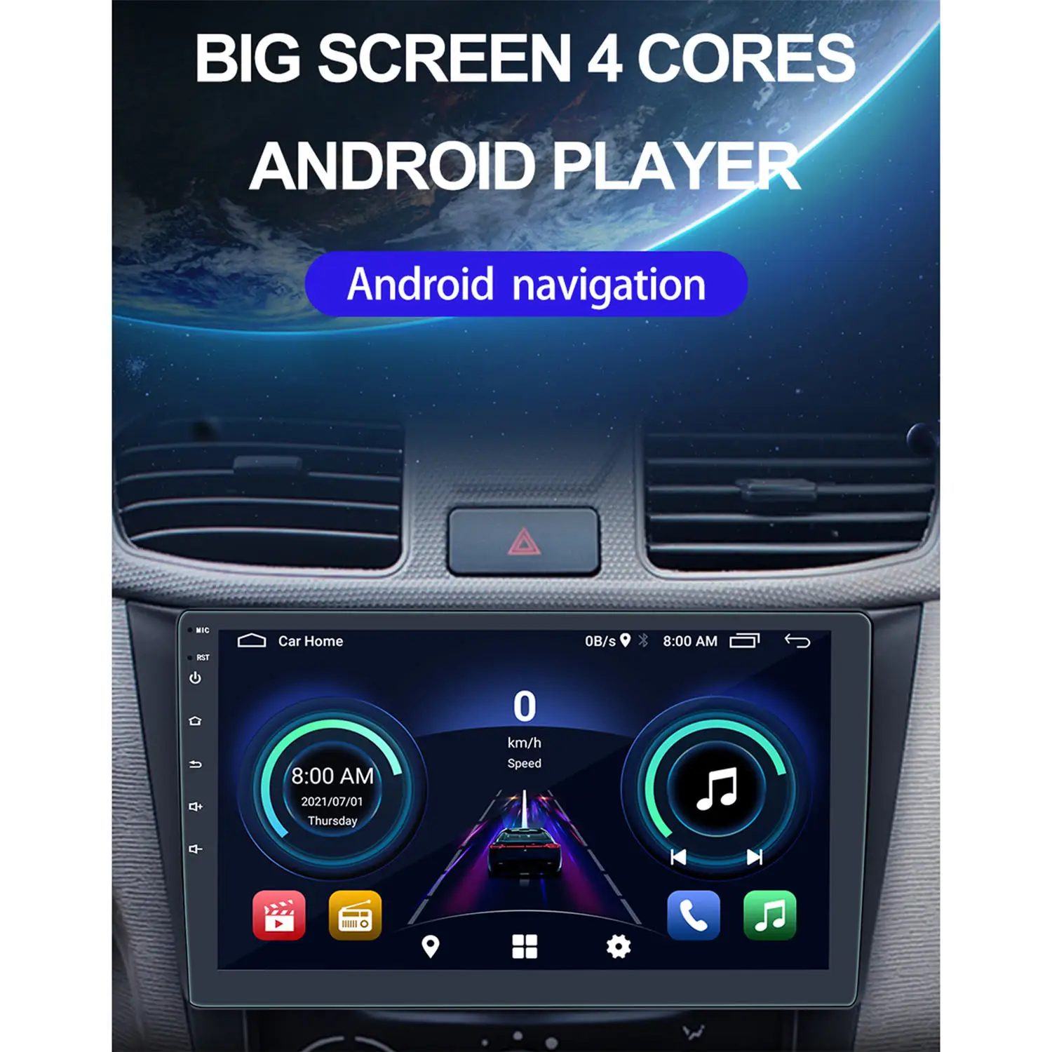 1 قطعة 2-Din أندرويد 10.1 راديو السيارة 1 + 16 جيجابايت 9 بوصة تعمل باللمس لتحديد المواقع بلوتوث 2.4 جيجا هرتز واي فاي S-9090 لأجزاء كاميرا الرؤية الخلفية YD7388 #3