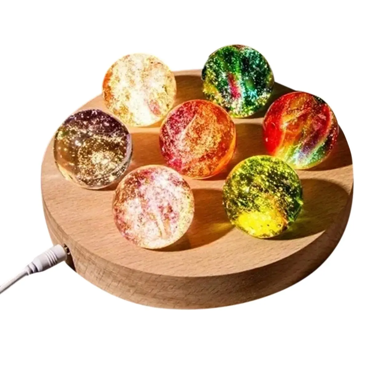 【45% OFF】Colorful Glass Star Ball Planet Astronomy Planets Ball Fantastic Decoration Cosmic Model Xmas Gift,B