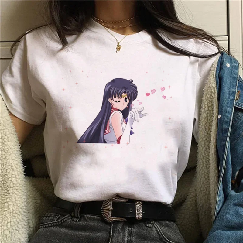 New Women'S T-Shirt Sailor Moon Personalized Printing Lady Large-Size Short-Sleeved Shirt Top Shirt Girl