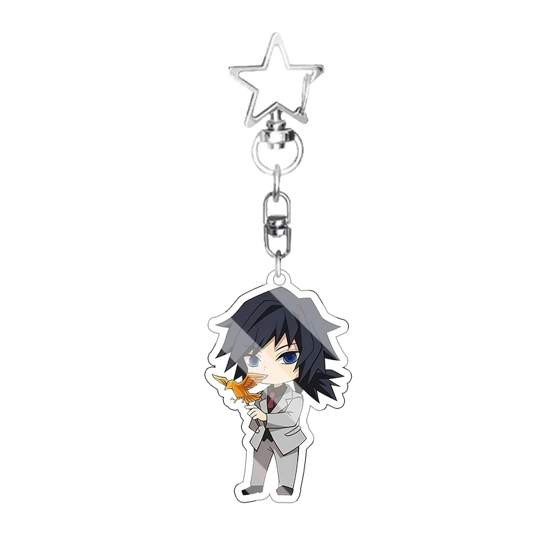 Q Version Demon Slayer Cartoon Acrylic Keychain, Anime Character Pendant