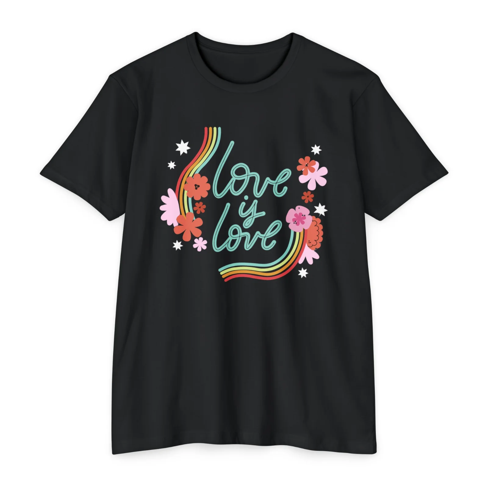 Love Is Love Rainbow Pattern T-Shirt For Everyone