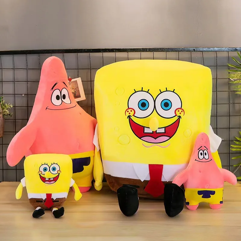 30-100CM SpongeBob Doll SquarePants Patrick Star Plush Anime Cartoon Toy Soft Cute Stuffed Collection Children\'s Birthday Gift