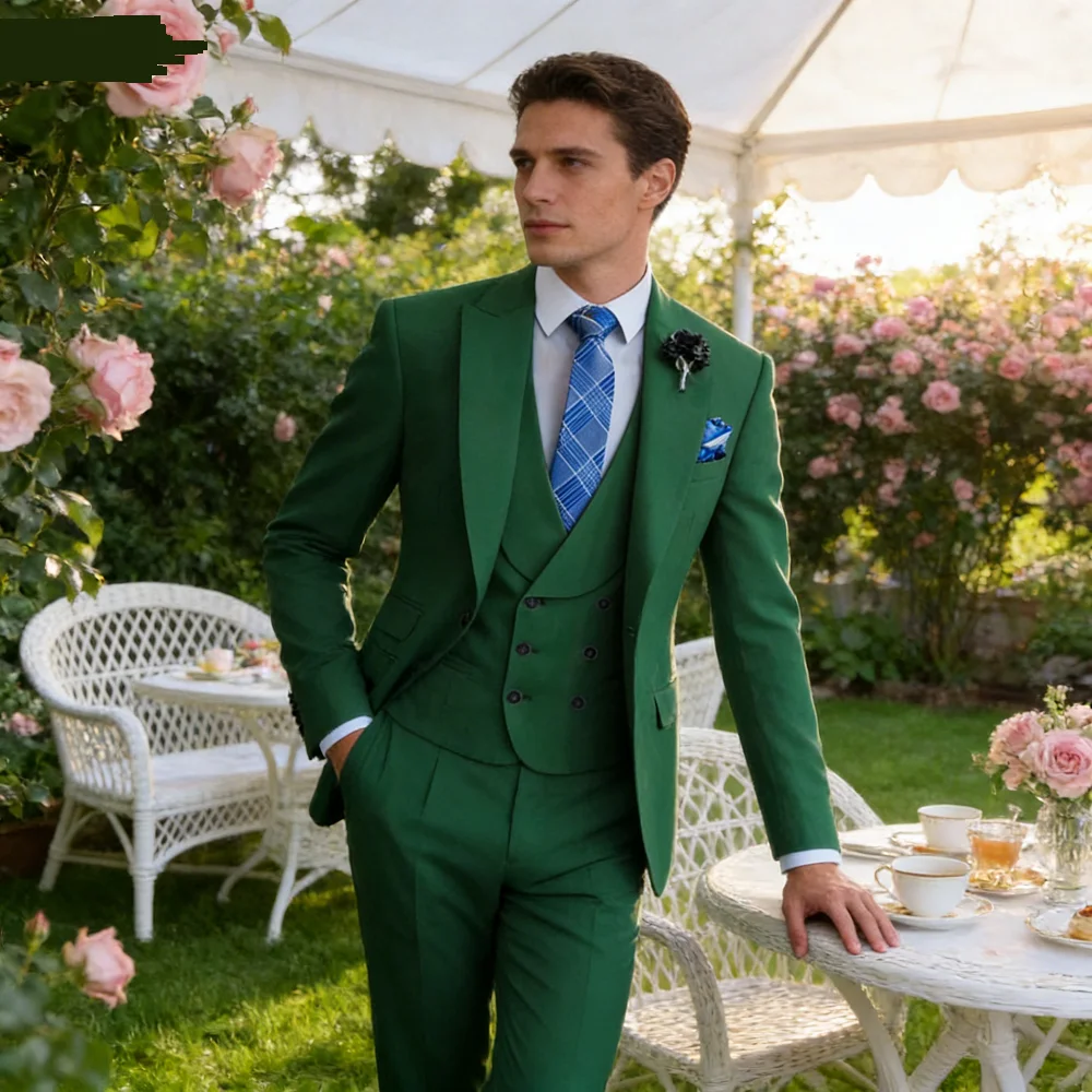 

Wedding Suits for Men, Casual Business Suit, High-end Slim Fit, Party Prom Suit, Groom Tuxedos, Jacket, Vest, Pants, 3 Pcs Set