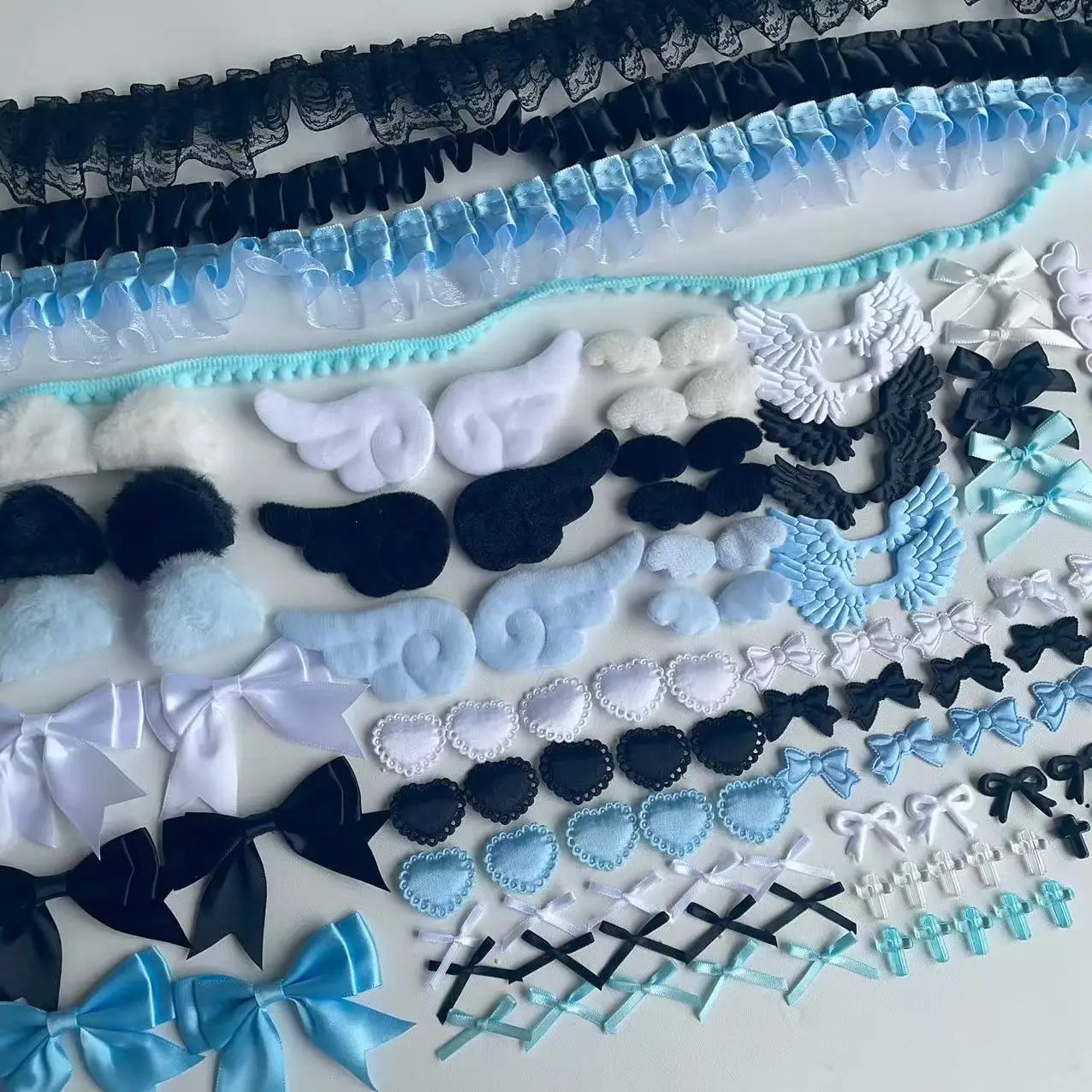 118 Black Color Series Accessories Set Pink Lace Material Set Handmade DIY Accessories Pain Pack Material Pack