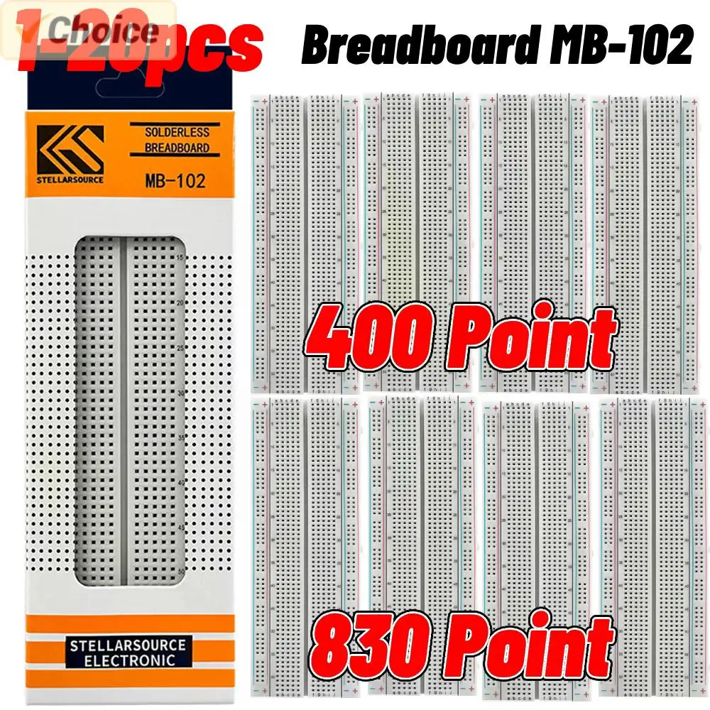 1-20pcs Breadboard 400 830 Point PCB Board MB-102 MB102 Test Develop Nodemcu Raspberri PI 2 lcd High Frequency 40pin Dupont Line