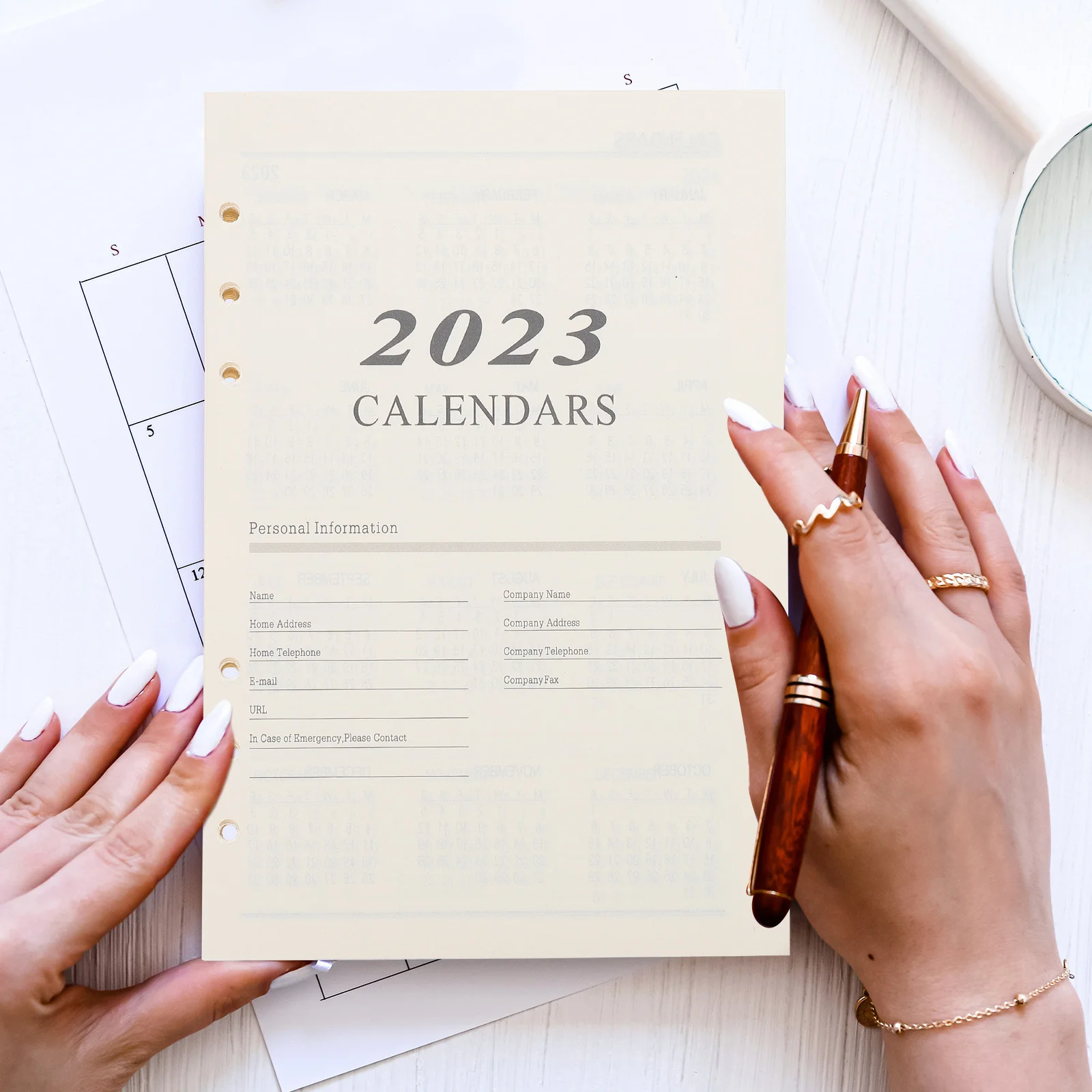 1 set di ricariche per libri di pianificazione, pagine di raccoglitori a fogli mobili portatili compatti in carta a righe premium per la contabilità del diario dell'ufficio di studio