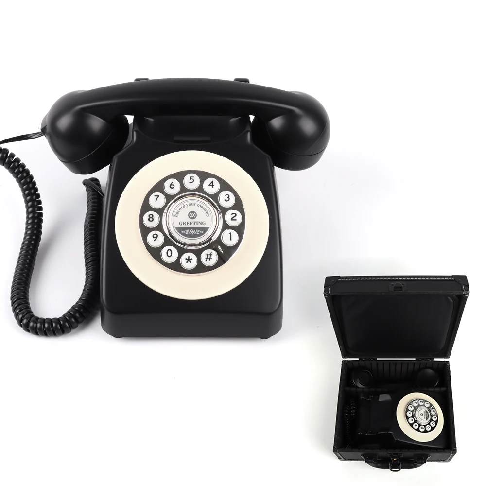 Audio Guestbook Phone With Case vintage style decoration for wedding audio guestbook