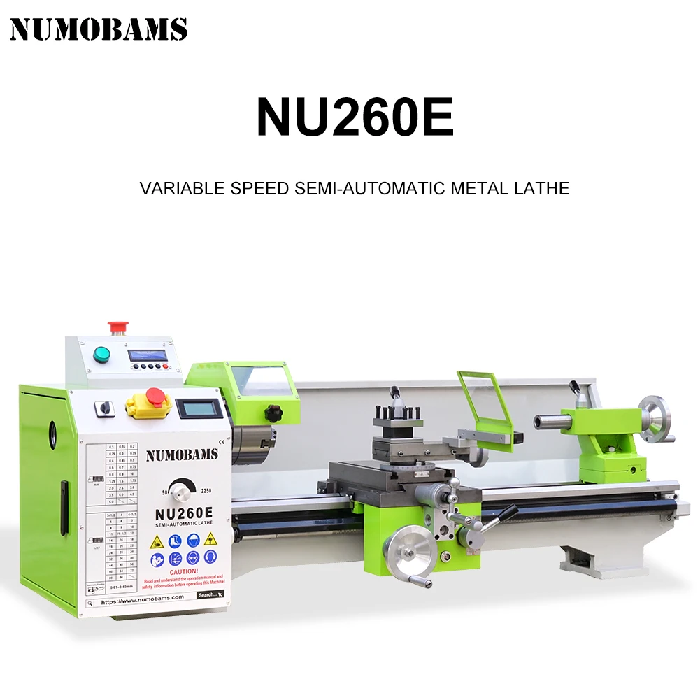 NU260E Lathe Machine 0.1 To 5.0mm Metric Thread Range Manual Metal Lathe For Metal Threading Process
