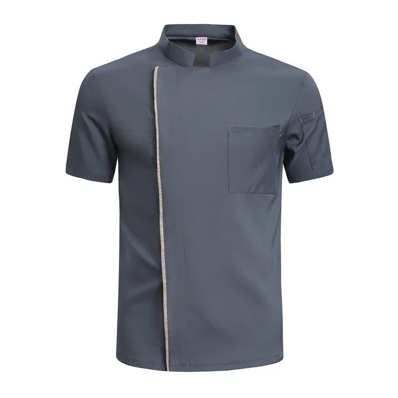 New Style Short Sleeve Chef Uniform For Men Women Cook Clothes Kitchen Wear Restaurant Hotel Food Service Chef Shirt Coat Apron