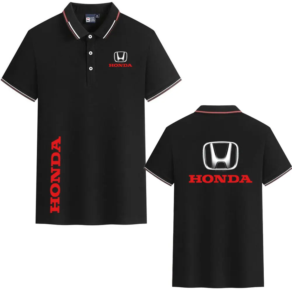 

Summer Top Men's Women's Short-Sleeved T-shirts POLO Shirts Honda car Logo Racing Printed Leisure business Breathable clothing